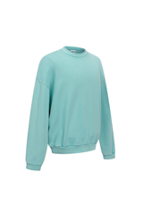 Washed Mock-Neck Sweatshirt in Mint Green – back view