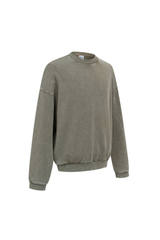 Washed Mock-Neck Sweatshirt in Olive – back view