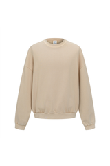 Washed Mock-Neck Sweatshirt in Stone – front view