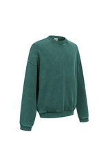 Washed Mock-Neck Sweatshirt in Forest Green – back view