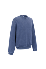 Washed Mock-Neck Sweatshirt in Navy – back view