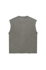 Raw-Edge Washed Sleeveless T-Shirt