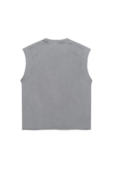 Raw-Edge Washed Sleeveless T-Shirt