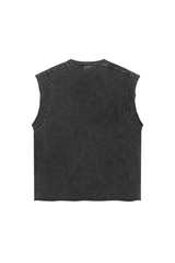 Raw-Edge Washed Sleeveless T-Shirt