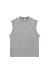 Distressed Stone Wash Sleeveless T-Shirt