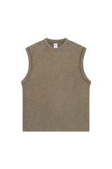 Distressed Stone Wash Sleeveless T-Shirt