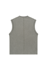 Distressed Stone Wash Sleeveless T-Shirt