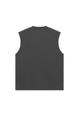 Quick Dry Raw-Edge Sleeveless T-Shirt