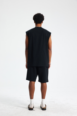 Quick Dry Raw-Edge Sleeveless T-Shirt