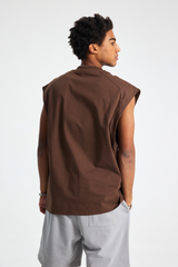 Panelled Oversized Sleeveless T-Shirt